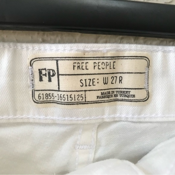 Free People Jean Pin Tuck Pant Mid Rise Skinny Leg Step Hem Cream Neutral NWT 27 - Picture 7 of 10